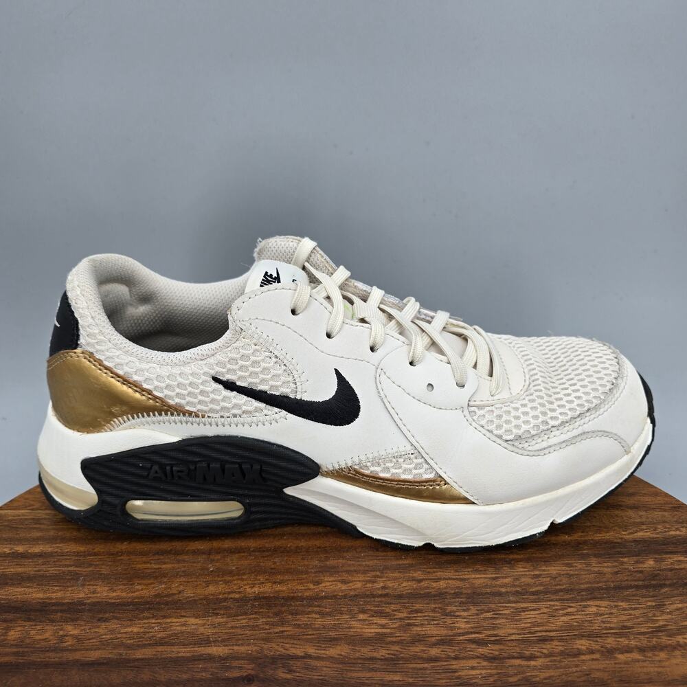 Nike Air Max Excee Shoes Womens 9.5 Phantom Gold Black Low Top Athletic Sneakers
